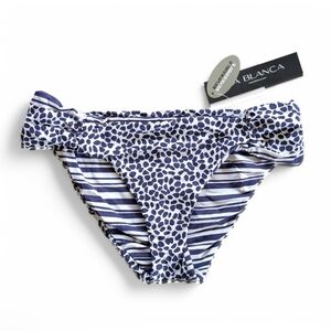 La Blanca Reversible Apulia‎ Swimsuit Indigo Hipster Womens Bikini Bottoms 4 NWT